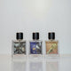 Three perfume bottles with decorative labels on a white background. The Sinta frarance family